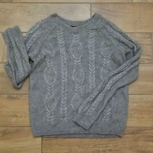 H&M Chunky Knit Sweater Womens L Gray